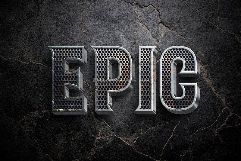 5款电影级金属质感文字特效PSD模板